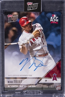 2018 Topps Now All Star Game Certified Autograph #AS-9B Mike Trout (#07/49) - Topps Sealed